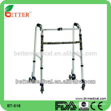 foldable aluminum walker with wheels for adults